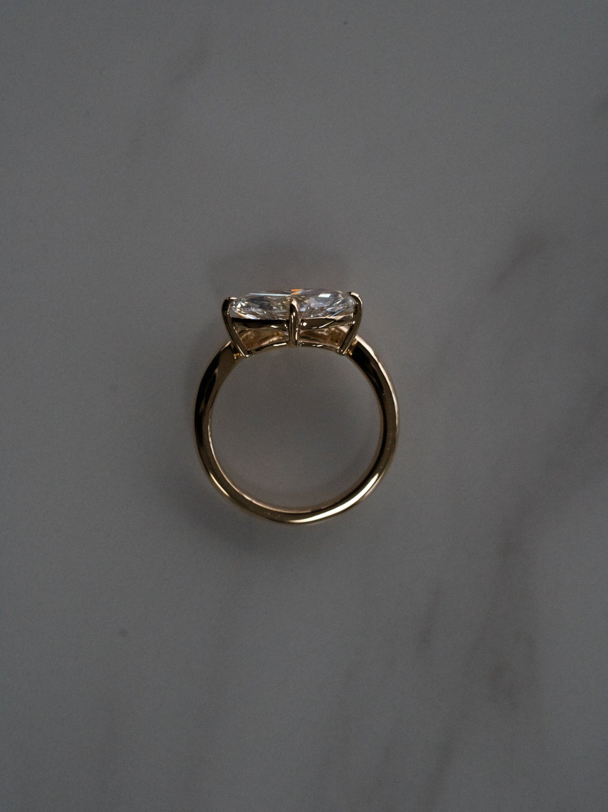 Marquise east west set pinky ring