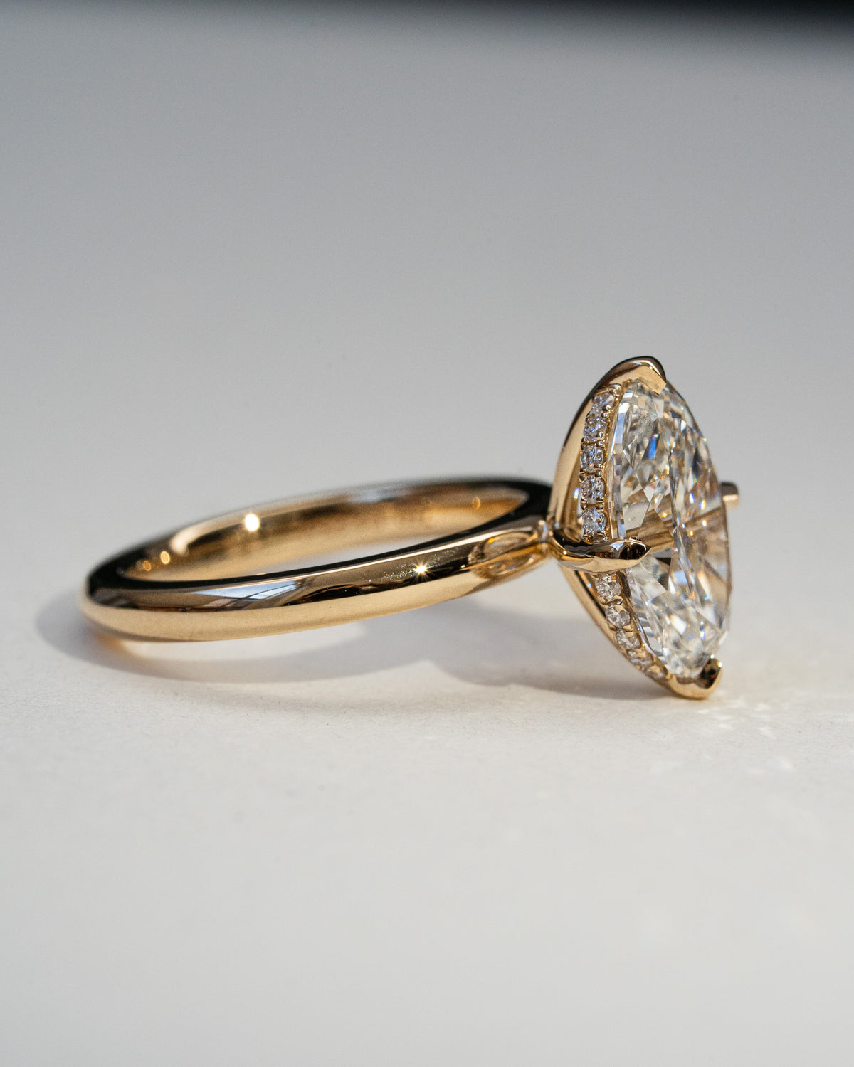 Oval Diamond with Hidden Halo