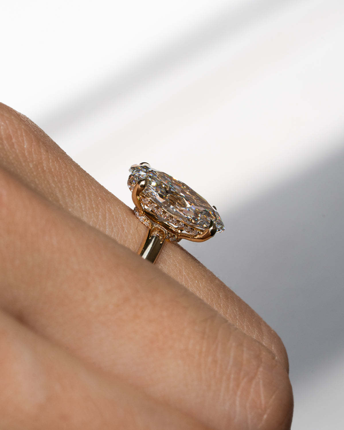 Moval Diamond Engagement Ring