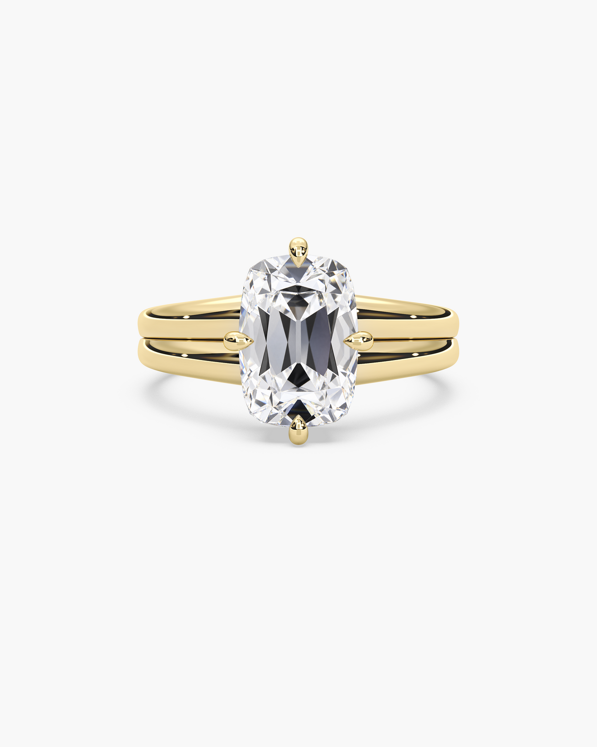 Sen (森) Ribbed Elongated Old Mine Cut Solitaire